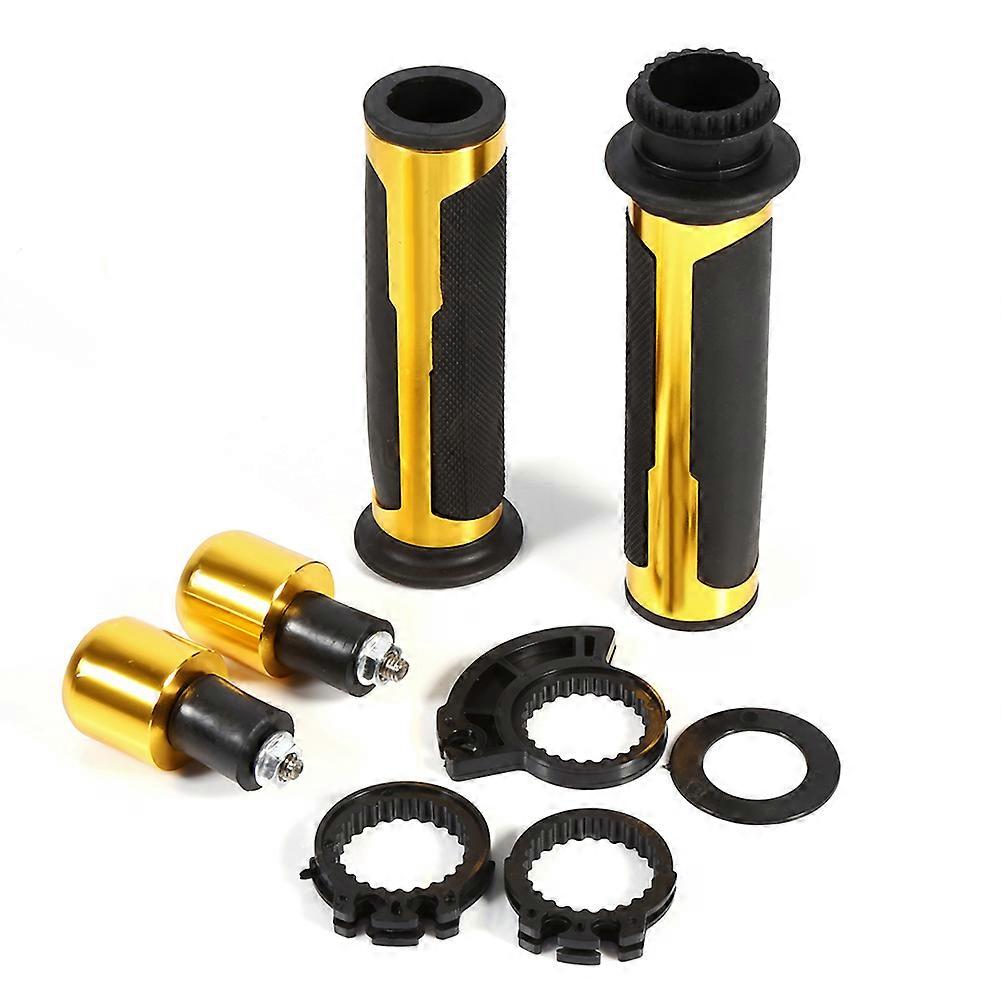 1 Pair of 7/8" Universal Aluminium Motorcycle Handlebar Hand Grips Bar End Hot Golden E2U~02