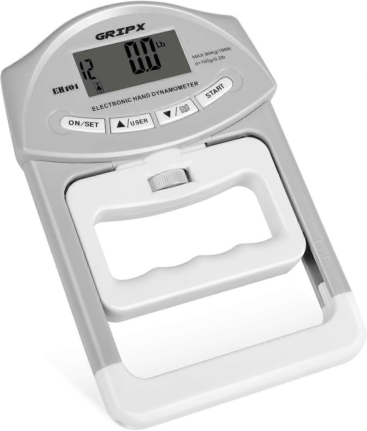 Digital Hand Dynamometer Grip Strength Measurement Meter Auto Capturing Electronic Hand Grip Power 198Lbs / 90Kgs