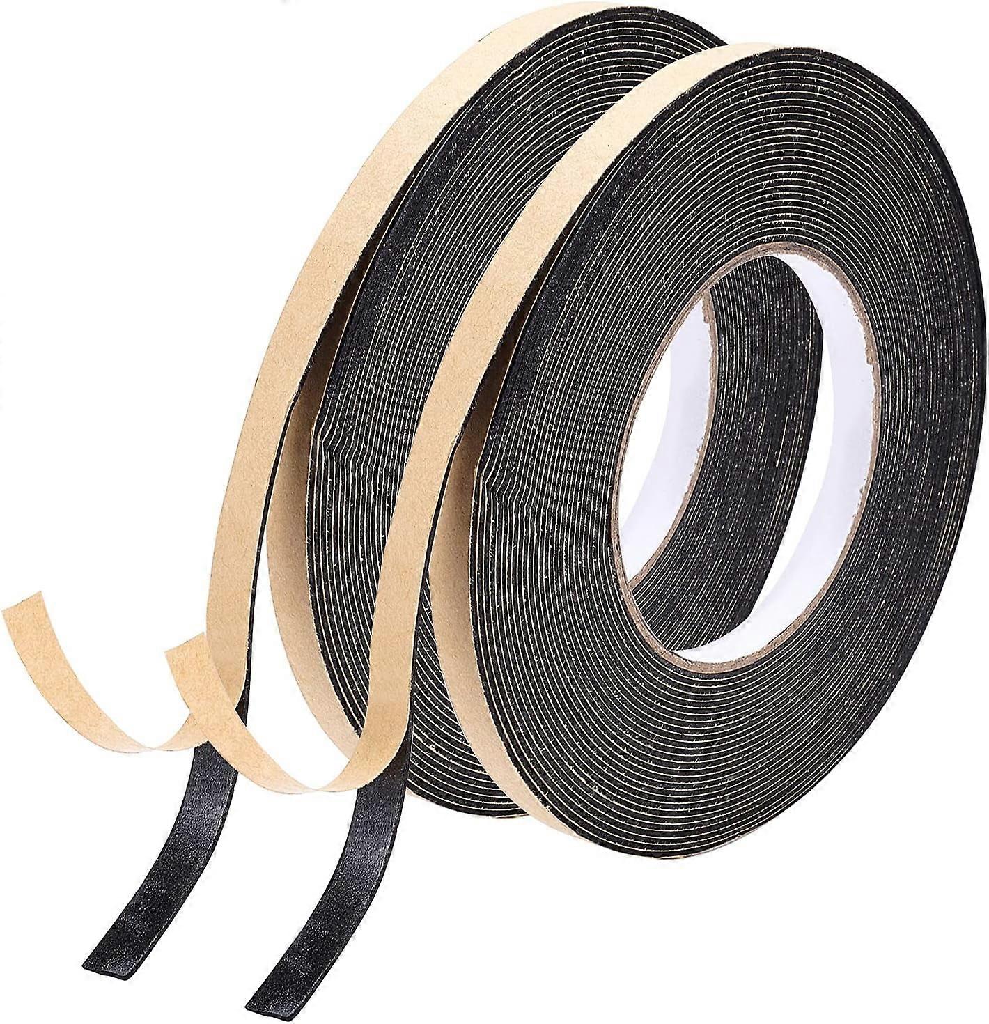 2Rolls Total 65.6 Feet High Density Window Foam Strip 0.39Inch Width Single-Sided Adhesive EVA Seal Foam Strip Soundproofing Sealing Tape