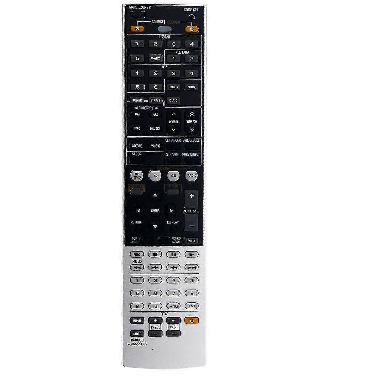 RAV336 WT92720US Replace Télécommande compatible avec Récepteur AV RX-A700 RX-V667 RX-A700BL -6063 Sub Remote RAV337 RAV338