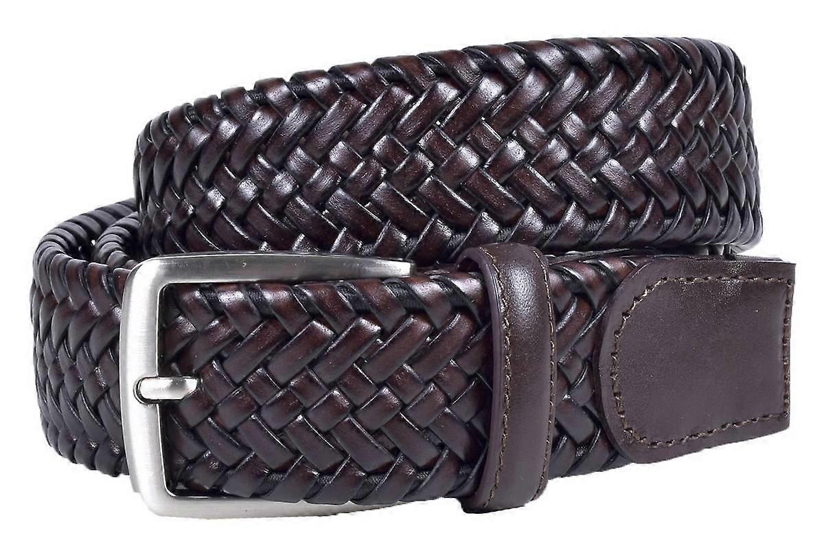 Miguel Bellido Classic Woven Leather Belt - Brown