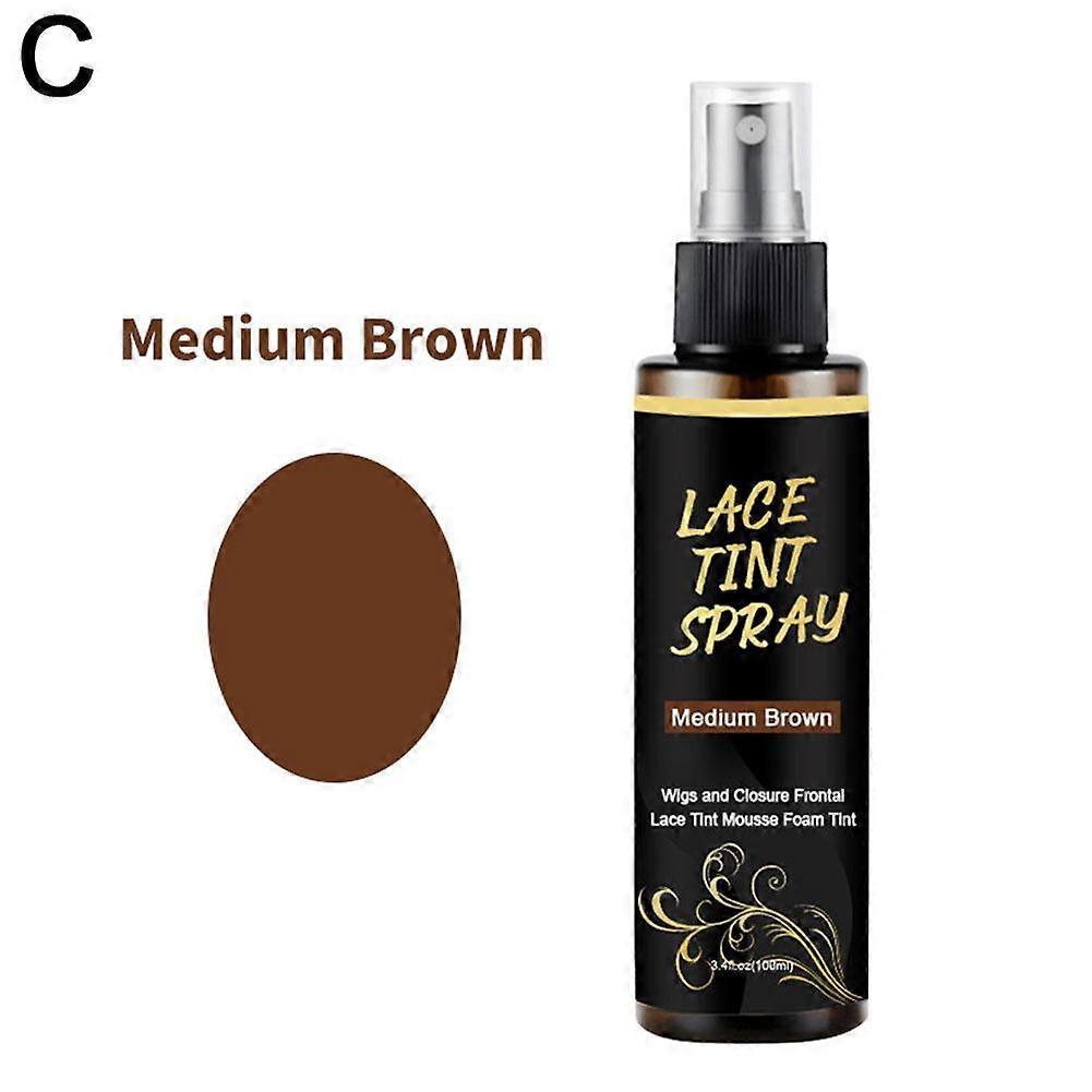 Lace Light Color Spray For Wigs 100ml Dark To Light Brown Tones Hair System Instant Coverage Water Resistant