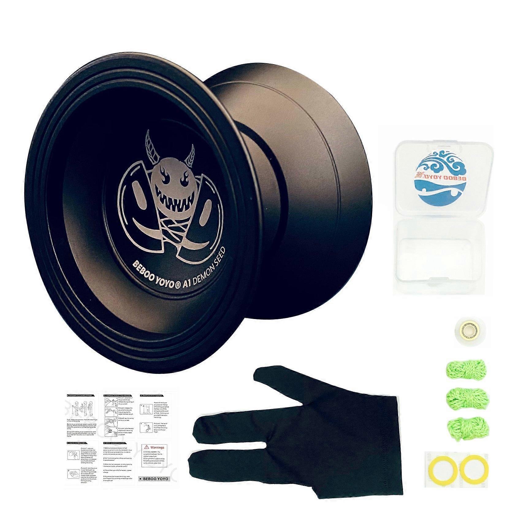 A1 Yoyo ,Yoyo for Beginners Aluminum Alloy Yoyo,Easy to Return and Practise Tricks,Black