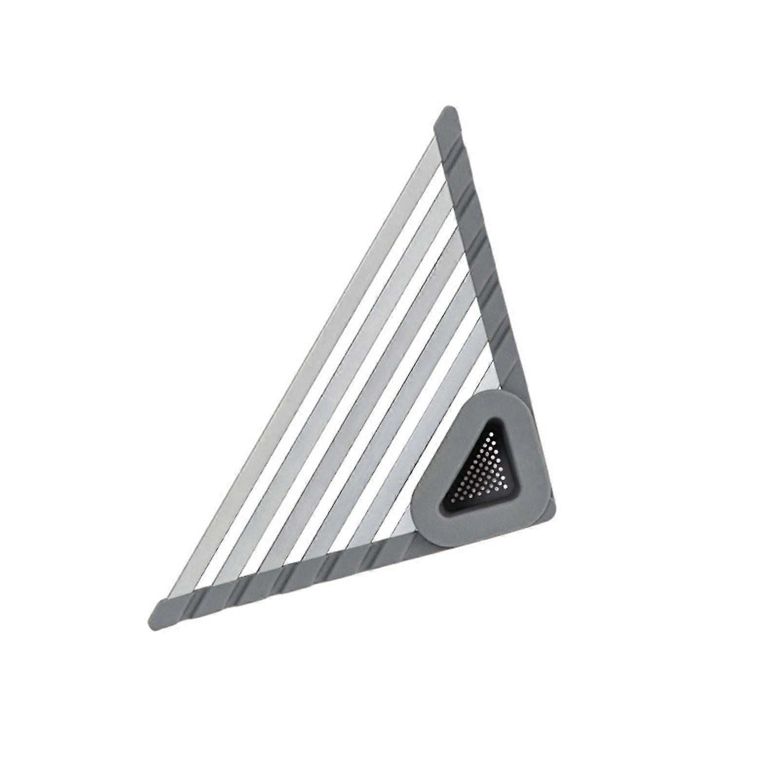 Multipurpose Roll up Drying Rack for Sink Corner, Triangles Drying Rack Over The Sink, Aluminum Drying Rack Dish Drainer