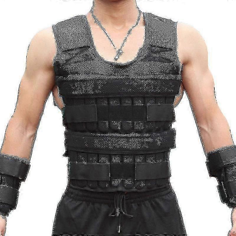 30kg تحميل سترة الوزن لتدريب الأثقال قابل للتعديل معطف الخصر سترة الرمل الملابس الملاكمة تجريب اللياقة البدنية معدات صالة الألعاب الرياضية