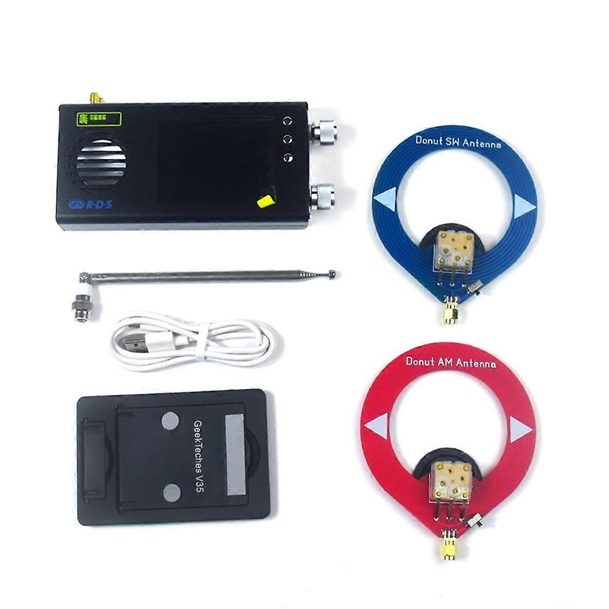 TEF6686フルバンドラジオ受信機、3.2インチLCDスクリーン付きポータブルデジタルAM FMステレオラジオ、7000mAhバッテリー(ブラック)