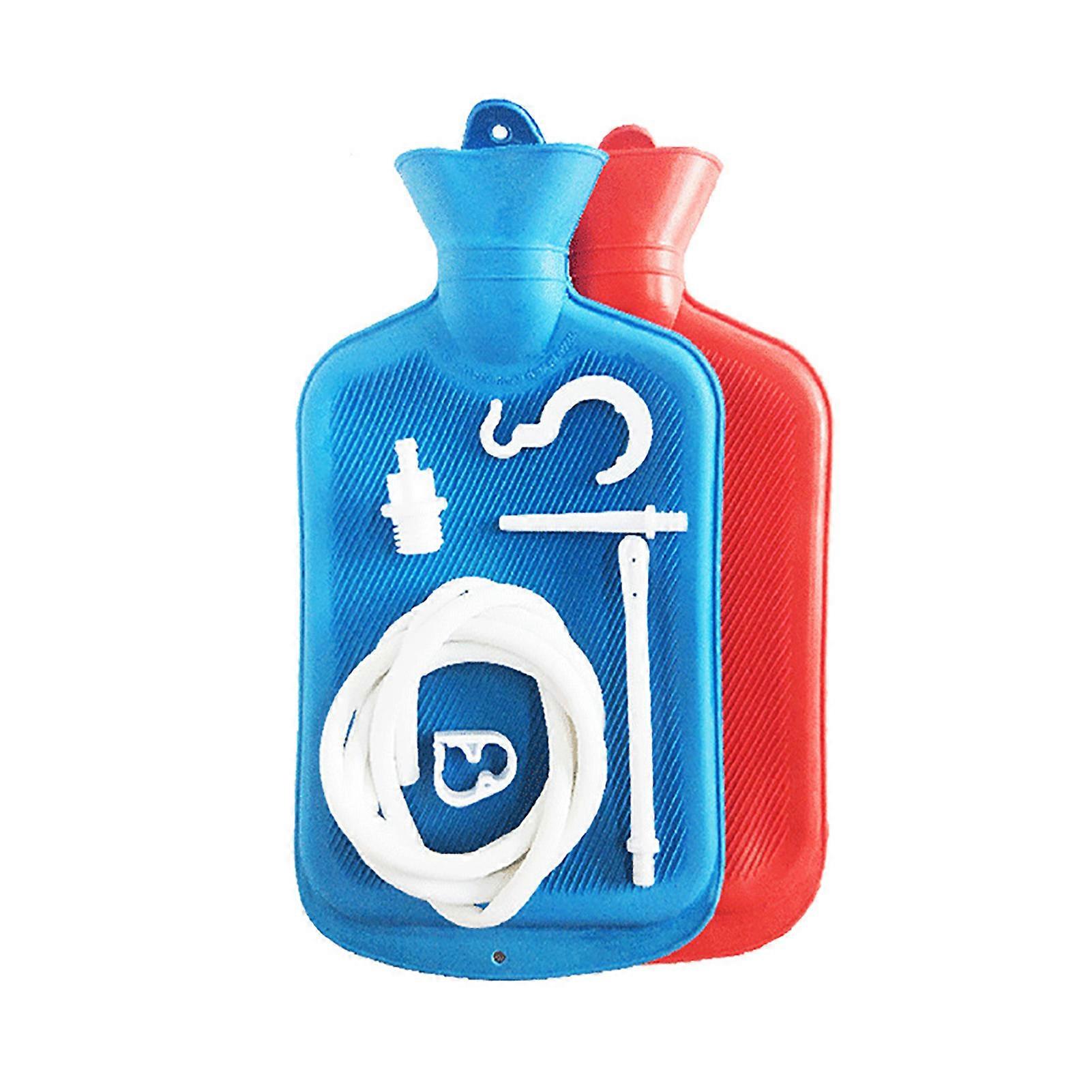 2L Enema Bag Cleaning Kit Long Hose Controllable Water Flow Valve Colon Cleanse Detox Tool for Colon Cleansing Enemas Blue