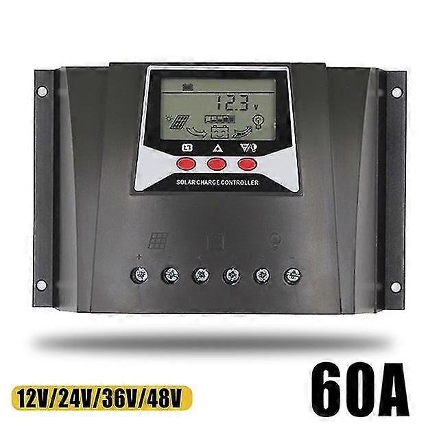 Solamr 50a 60a solar charge controller 12v/24v/36v/48v automatic identification voltage intelligent regulator with lcd display