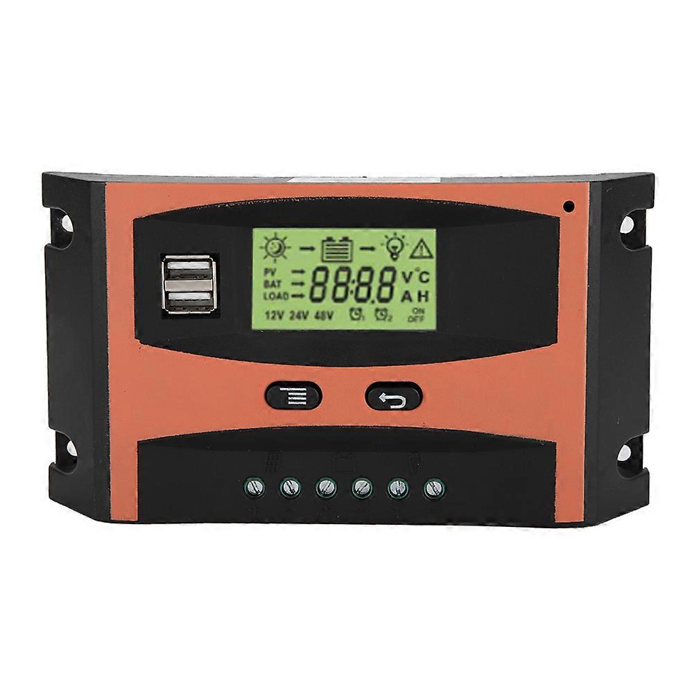 12V/24V MPPT Solar Panel Regulator LCD Screen Auto Battery Controller 50A