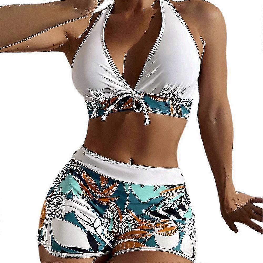 Bikini pour femmes Maillot de bain Halterneck Push Up Bra Swim Shorts Deux Pièces Maillot de bain Maillot de bain Summer Beachwear Maillot de bain