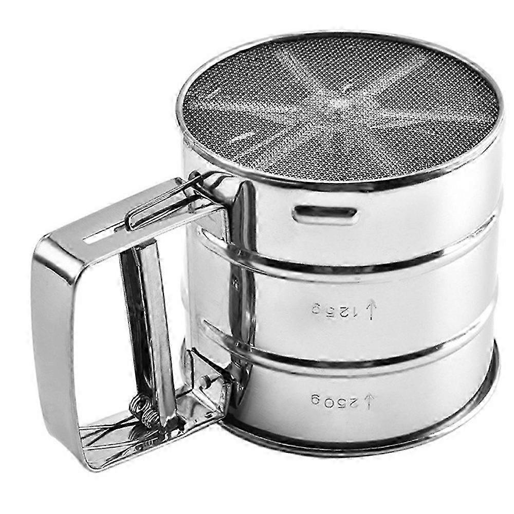 Double layer stainless steel hand flour sieve baking sieve