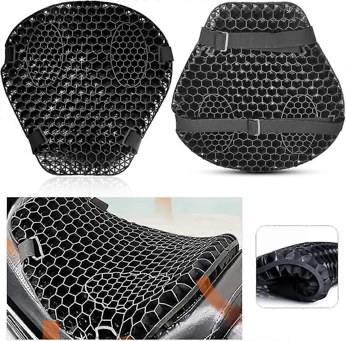 Motorcycle Seat Cushion Gel Shock Absorbing 3d Honeycomb Mesh Motorcycle Seat Cushion Quick Dry Protection Riding Saddle Cover Waterproof Motorcycle S