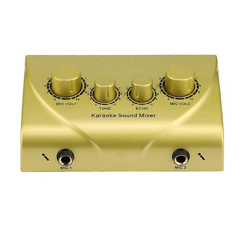 New Portable Professional Mini Karaoke Audio Mixer Microphone Sound Mixing Amplifier Dual Mic Inputs Preamplifier For Family KTV