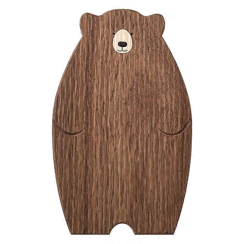 Holzbrett Schneidebrett Niedliches bärenförmiges Brottablett Schwarzes Walnuss Küchenbrett, Braun