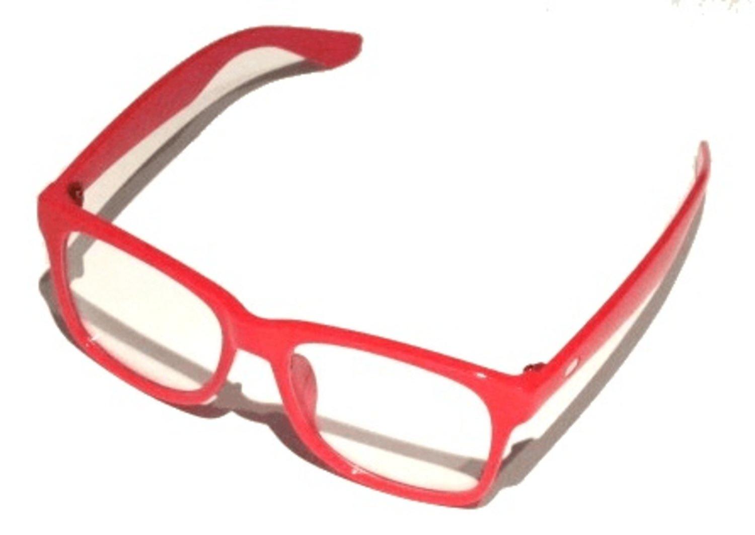 Clear glasses - red 