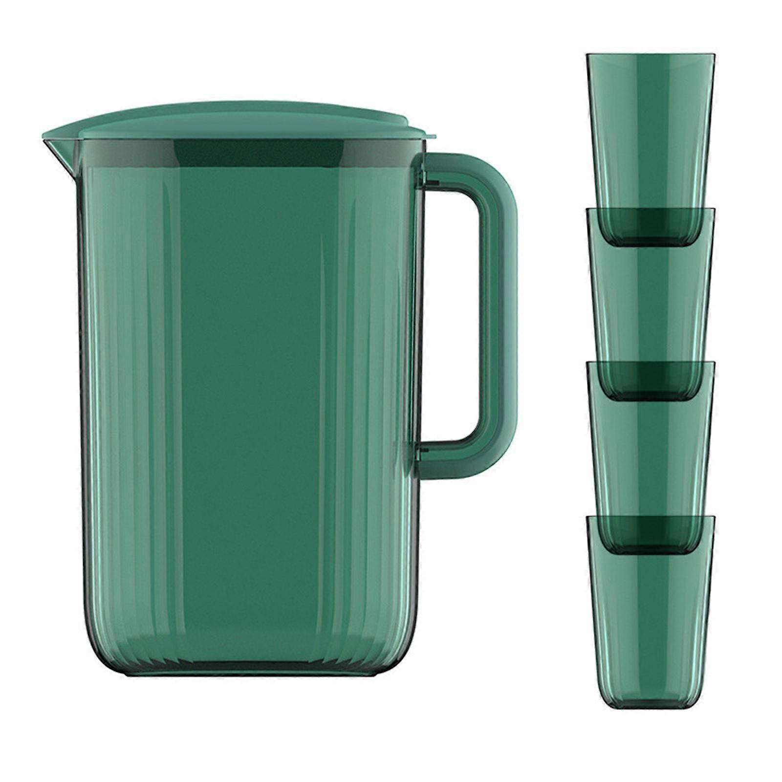 1 Set Plastic Water Pitcher Cup Set Iced Tea Pitcher Lemonade Pitcher Hot Cold Water Pitcher Drinking Glasses Nesting Cups For Home Kitchen