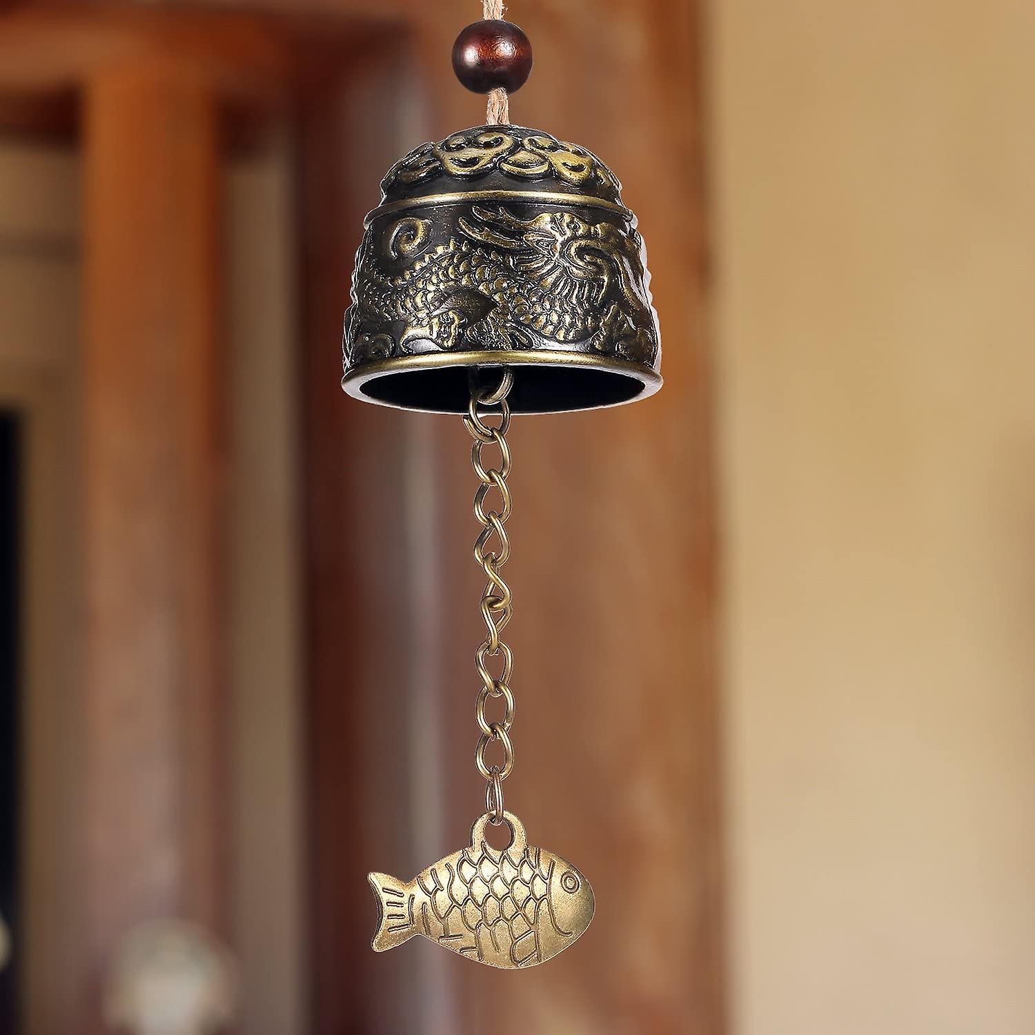 Dragon Bell Campana Drago Vintage In Bronzo Intagliato – Arredo Feng Shui, Regalo Idea, Decorazione Da Scrivania