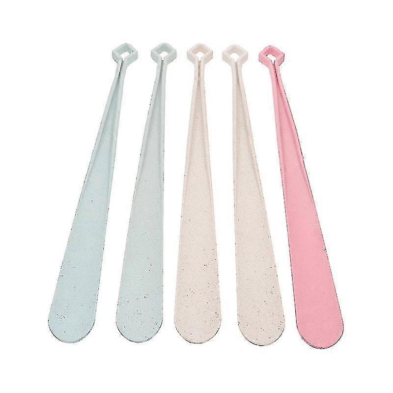 5pcs Practical Wheat Fiber Shoehorns Shoe Lifters Durable Shoe Horns (assorted Color)