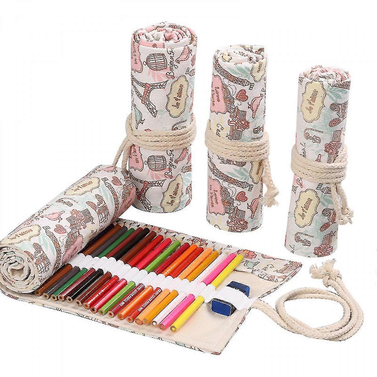 Handmade Tower Canvas Pen And Pencil Case For Boys And Girls
