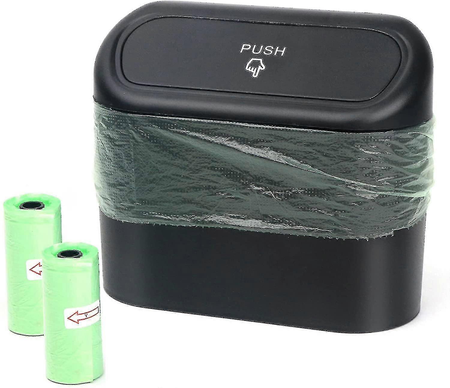 Small Car Trash Can, Car Trash Can With Lid, Waterproof Car Trash Can, Portable Hanging Car Storage Box, For Car Office (black)