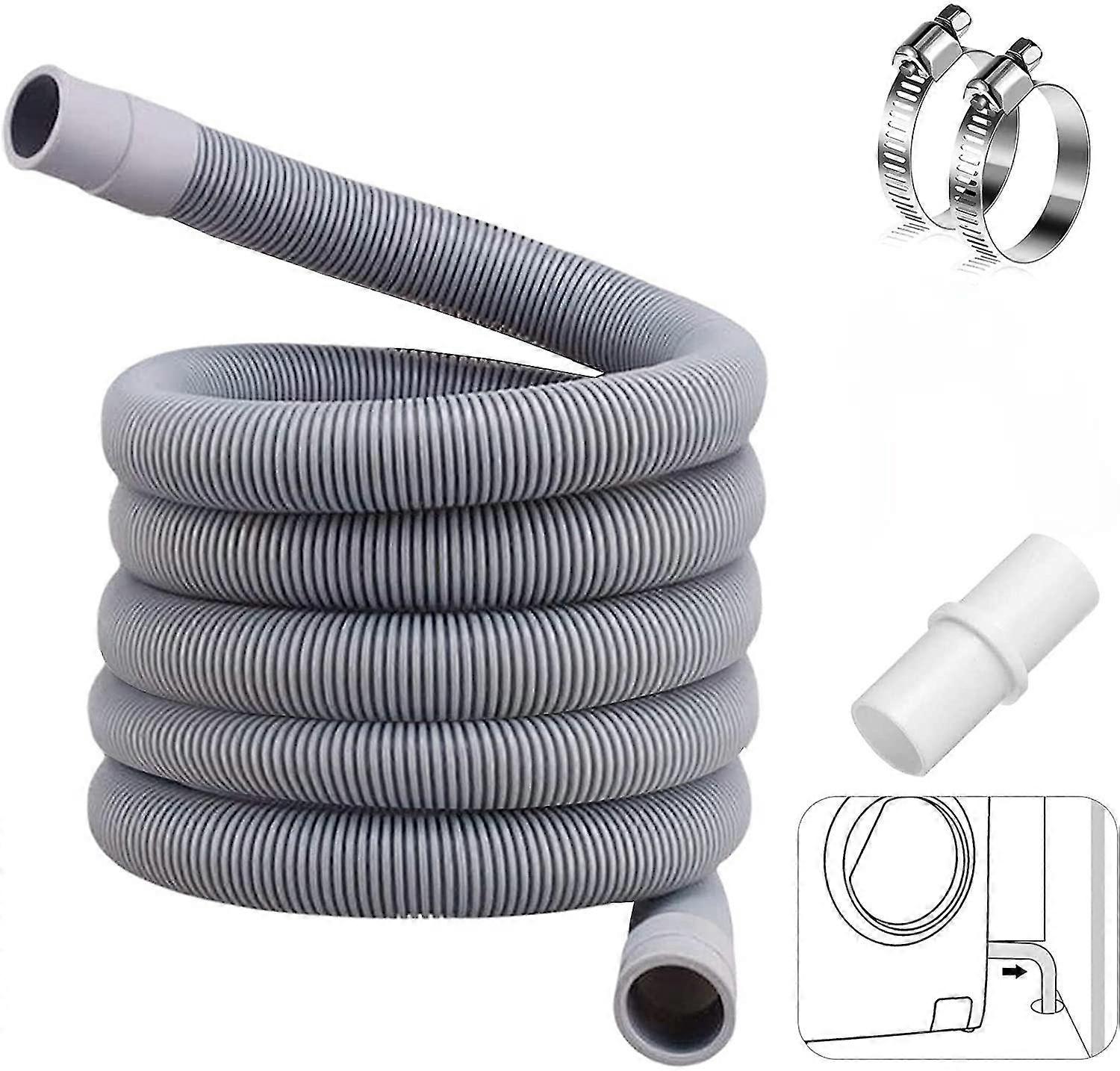 3m Universal Drain Hose, Dishwasher Hose Extension, Washing Machine Drain Hose, Water Drain Hose, Drain Hose, Hose Drain Hose Extension