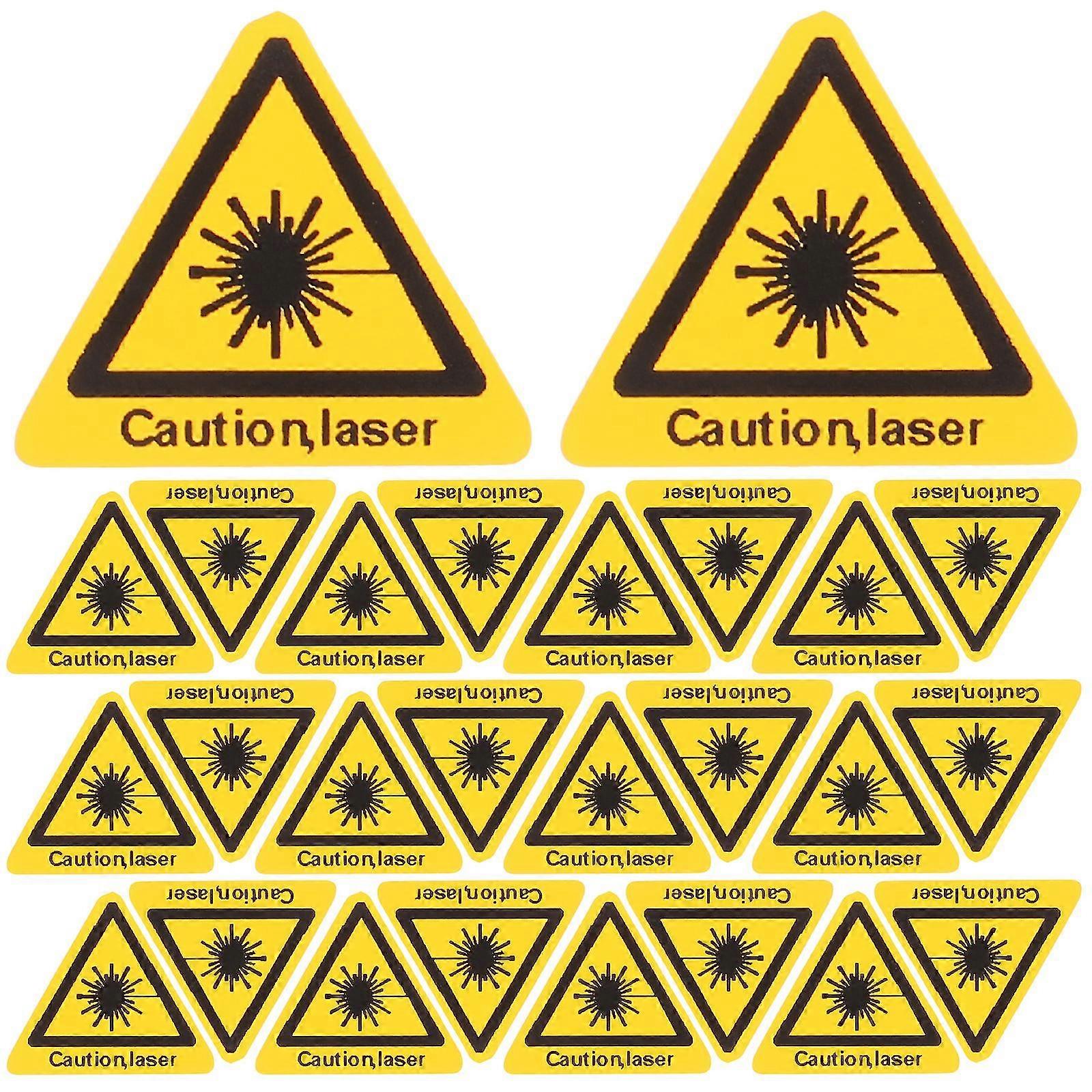 50pcs Caution Sticker Security Sticker Caution Laser Sign Caution Laser Warning Signs