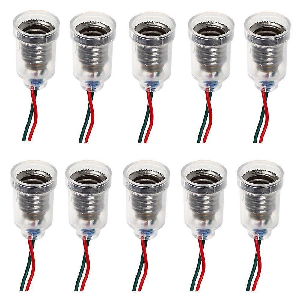 10PCS E10 Lamps Base LED Screw Mount Small Bulbs Holder Light Socket with Wire Socket for Circuit Ex