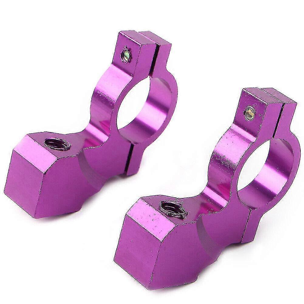 10mm Thread 7/8'' Motor Handlebar Rearview Mirror Mount Bracket Clamp (purple)( 2pcs)