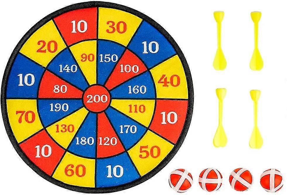 Hanging Dartboard For Kids, Indoor Or Outdoor, Includes 4 Balls, 4 Darts For Dartboard With Farm Dart Board