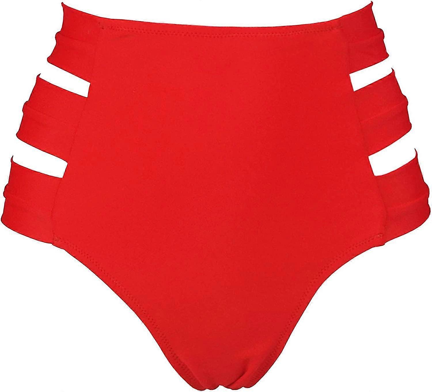 Kvinner High Waist Side Stropper Bikini Bottom Scrunch Butt Ruched Brief