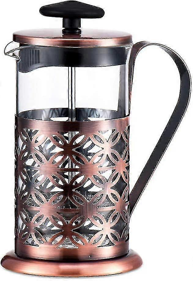 French Press Coffee Maker 0.6-liter 4-cup Coffee Maker, 20-ounce, With 4 Level Filtration Systemred Copper
