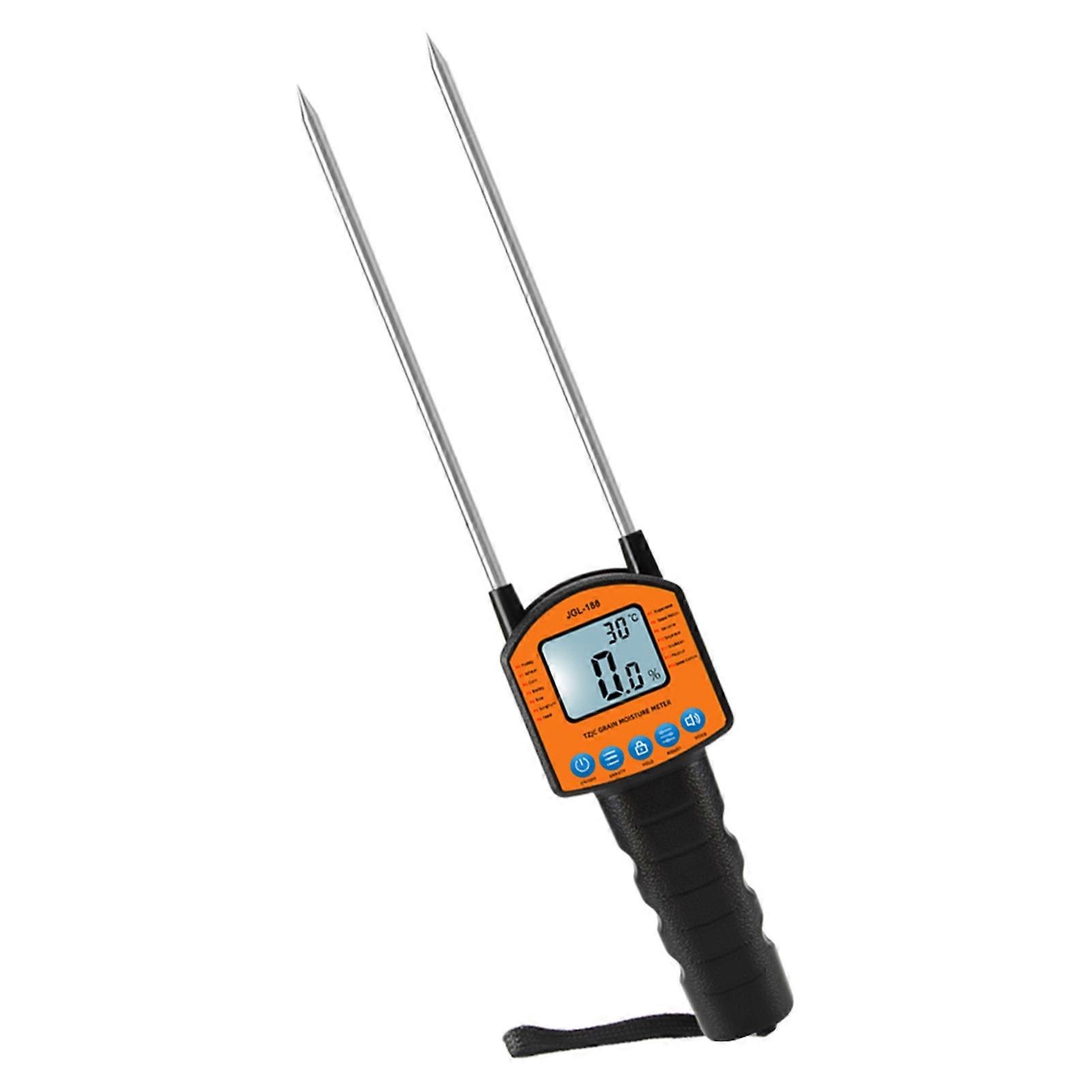 Grain Moisture Meter LCD Screen with Backlight Grain Moisture Detector for 14 Kinds of Crops Broadcast Function