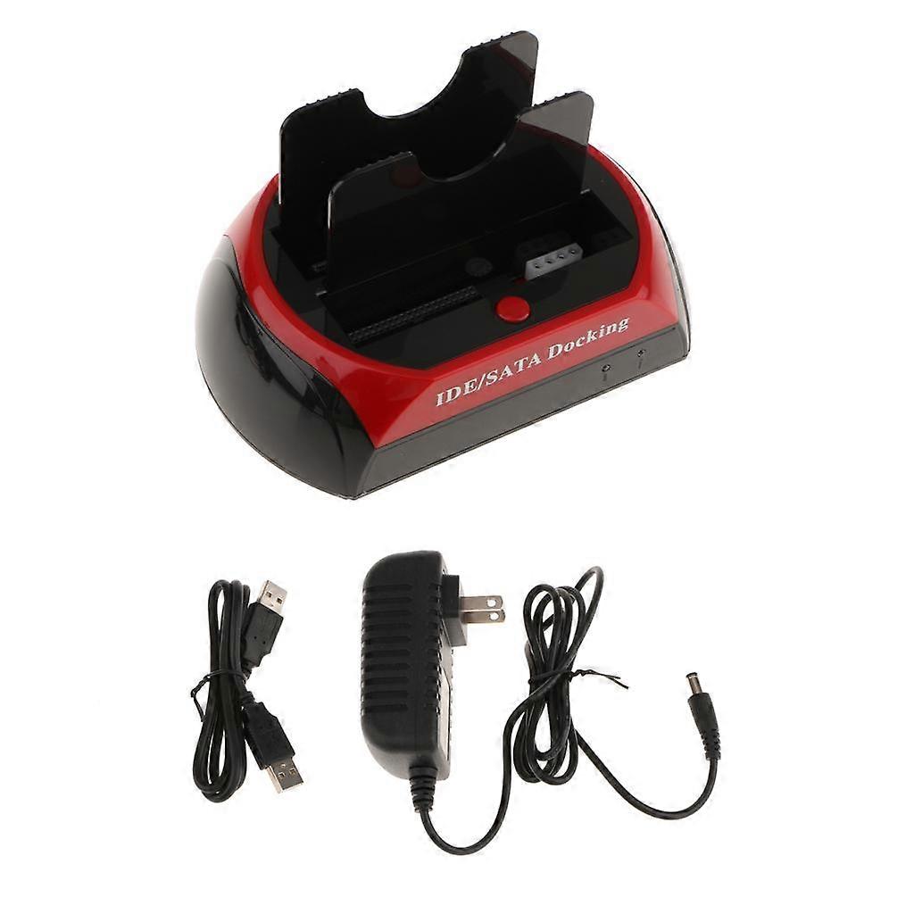 2.5" 3.5"IDE SATA Dual HDD Drive Base Clone Holder Dock Docking Station