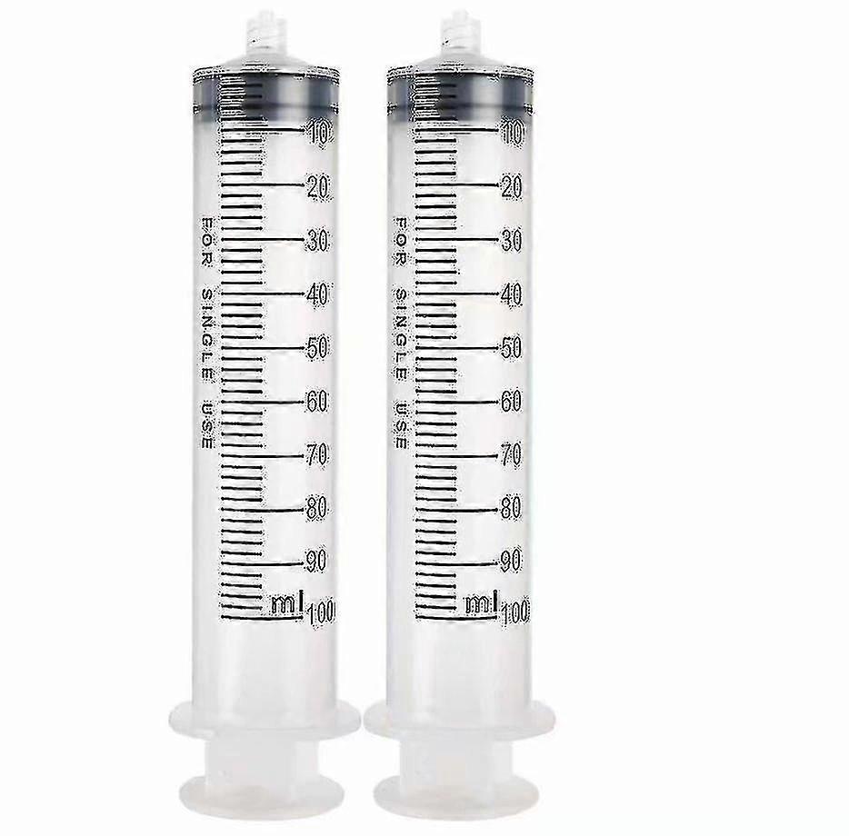 Plastic Syringe 100ml, Reusable (2 Pieces)