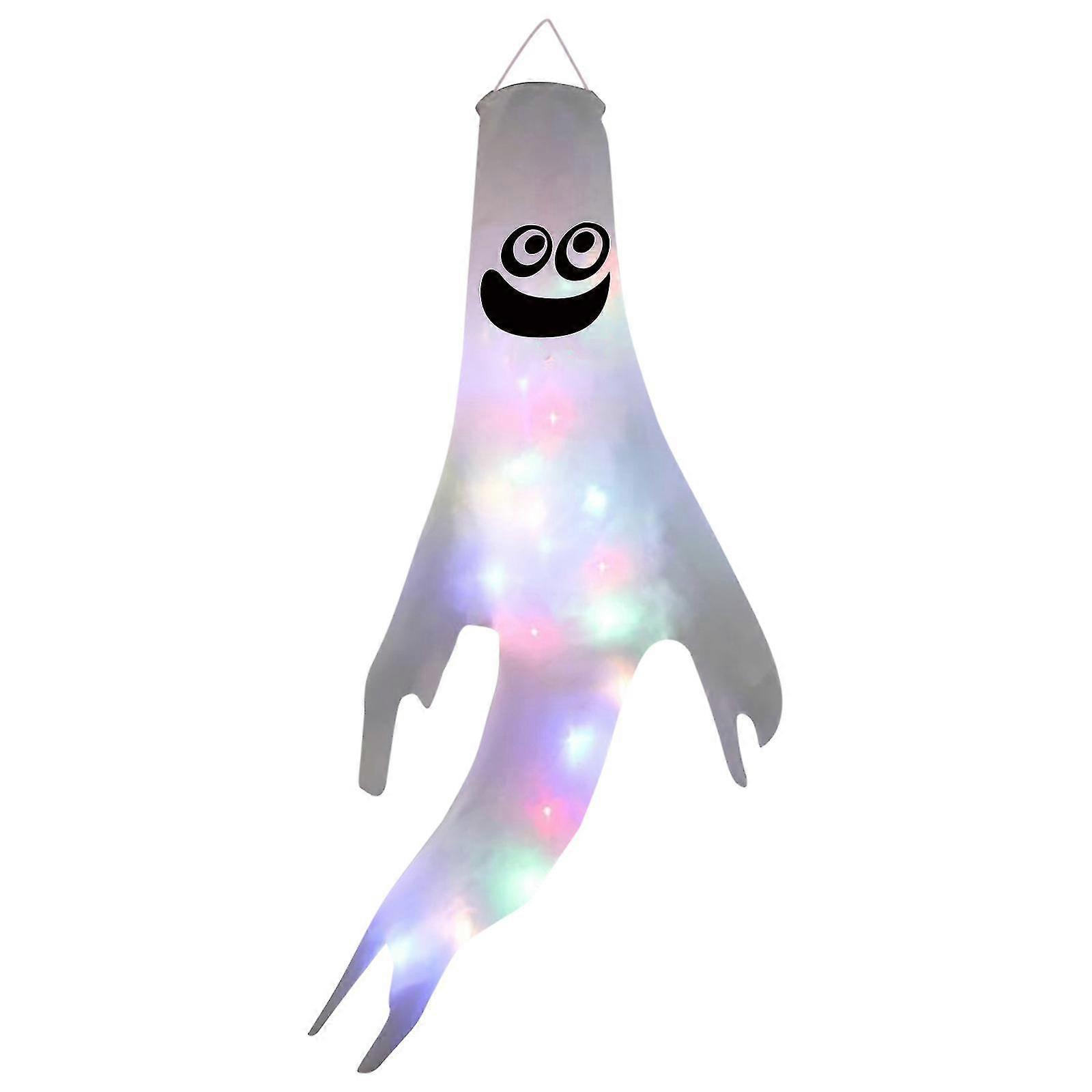 Lomakoristeet Halloween-koristepainatus LED-valo String Ghost -riipus
