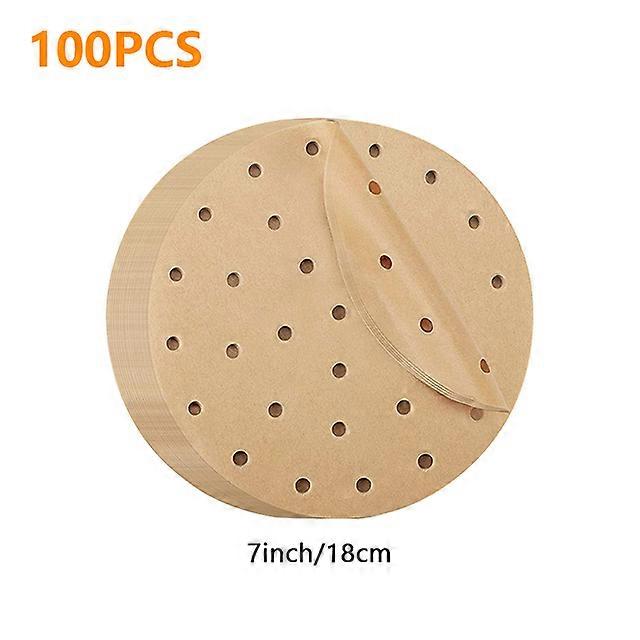 100Pcs Disposable Air Fryer Parchment Liners Paper Non-Stick Steaming Basket Mat Baking Roasting Round/Square for Kitchen Tool