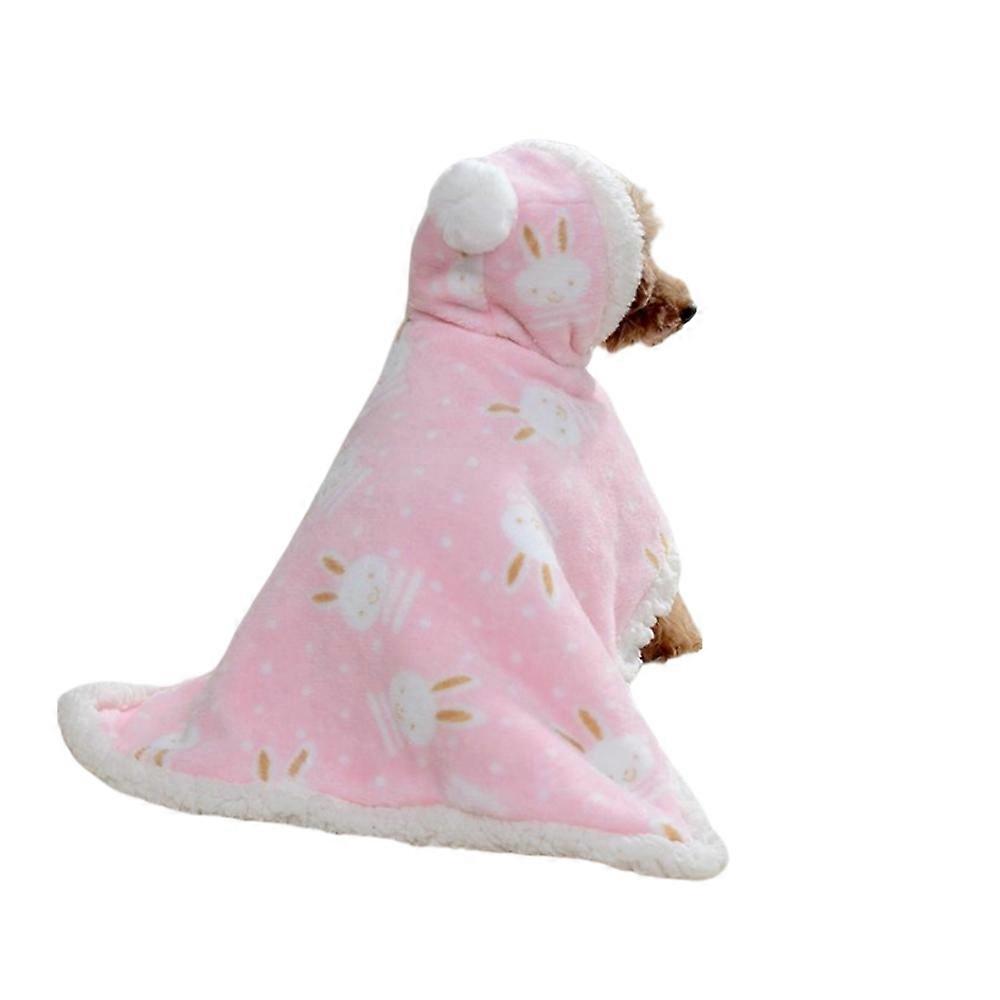 Cobertor de Capa para Animais de Estimação, Roupas Quentes de Inverno para Cão Fofo com Chapéu