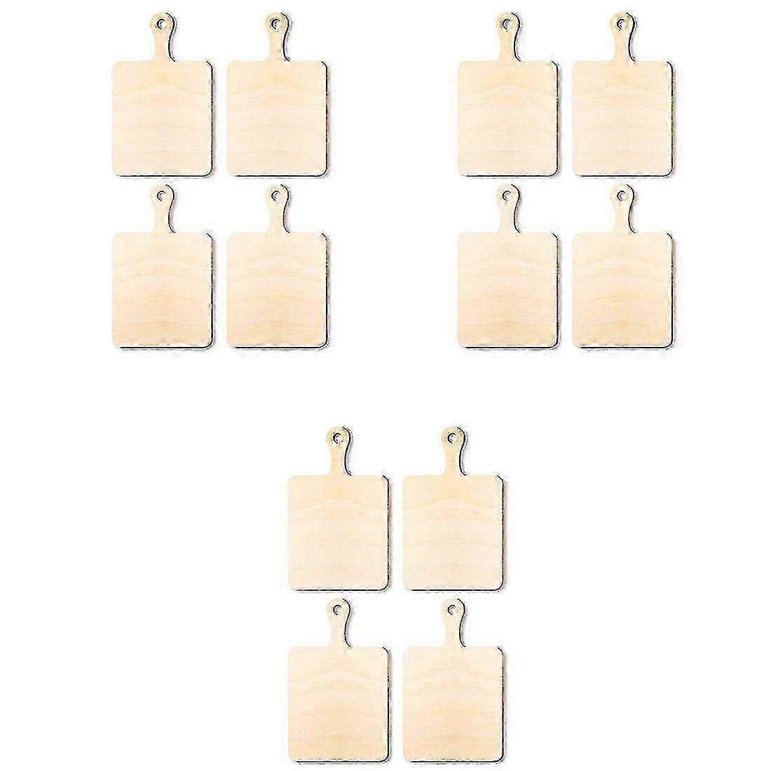 12Pcs Blanko Mini Holz Schneidebretter mit Griff Kleines Schneidebrett DIY Home Küche Kochen Gemüse Dekor A