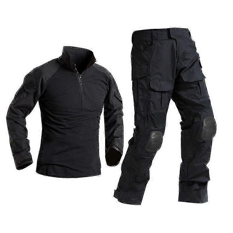 גברים מדים טקטיים צבאיים חולצה מכנסי קרב חליפה עם כריות ברכיים בגדים צבאיים איירסופט פיינטבול הסוואה בגדי עבודה