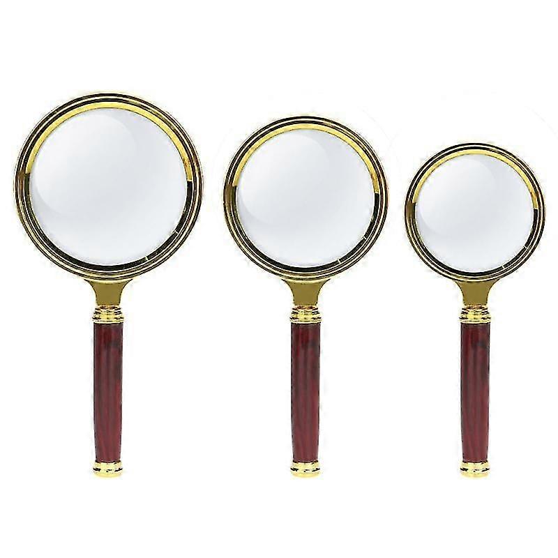 3pcs 80/70/60mm Handheld 10x Magnifier