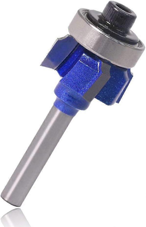 WJTG  1/4 inch Round Shank Round Trim Router Bit, 4 Tooth Round Form Trimmer Wood Milling Tool (R2)J
