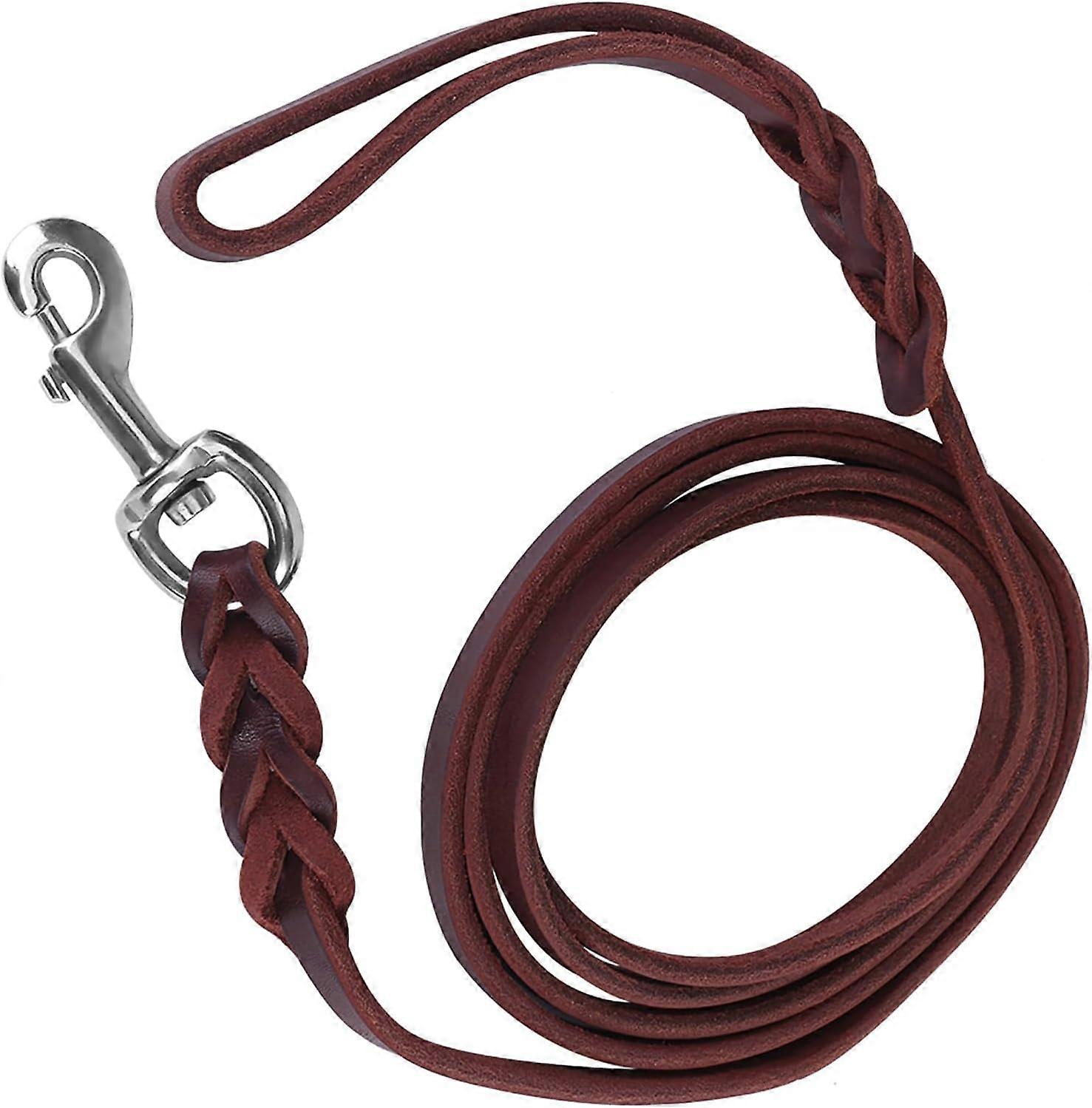 1.6m Cowhide and Leather Pet Dog Lead Leash for Walking, Running, and Training
