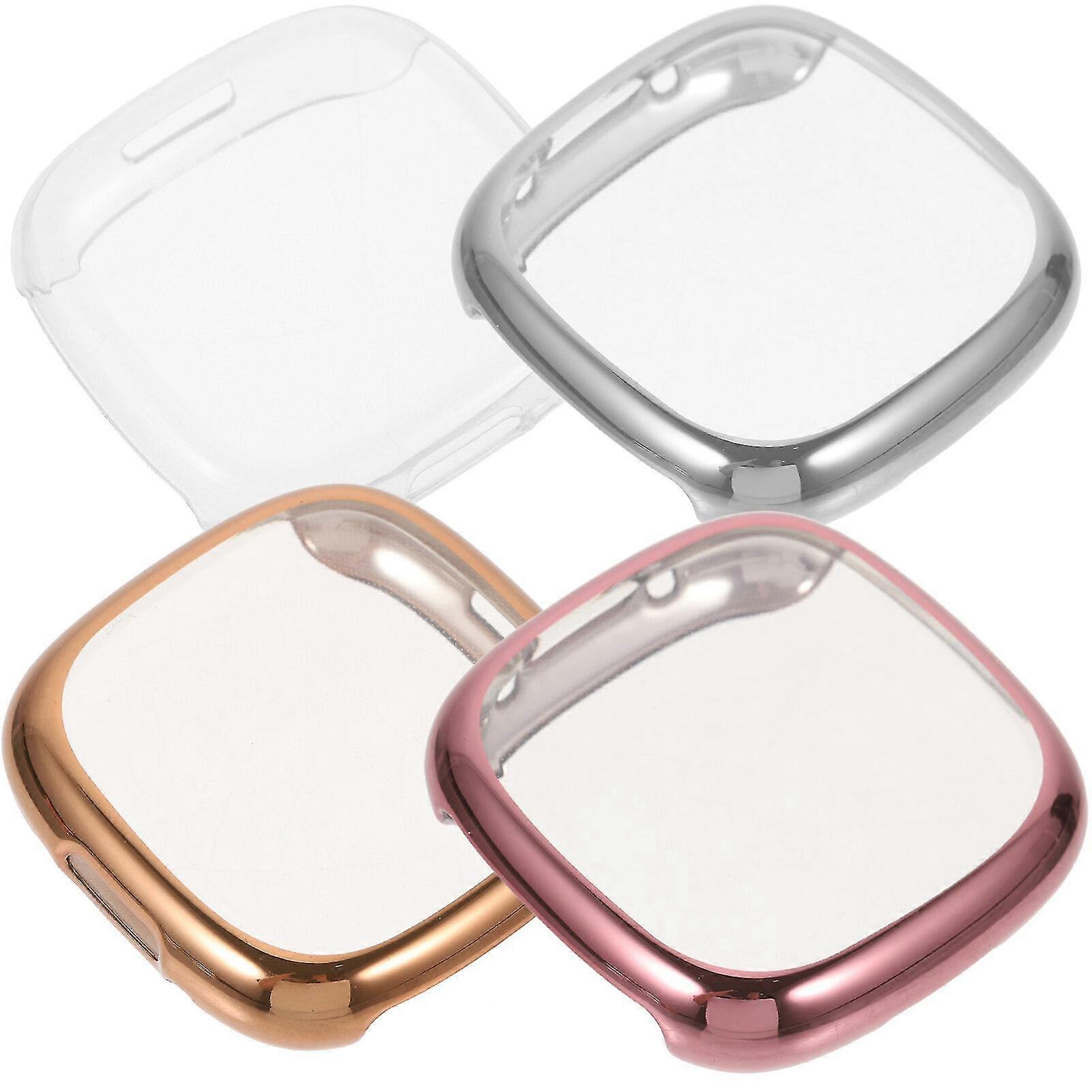 4pcs Watch Transparent Protector Watch Scratch-resistant All-Around Case Compatible avec Fitbit Versa4 / sense2