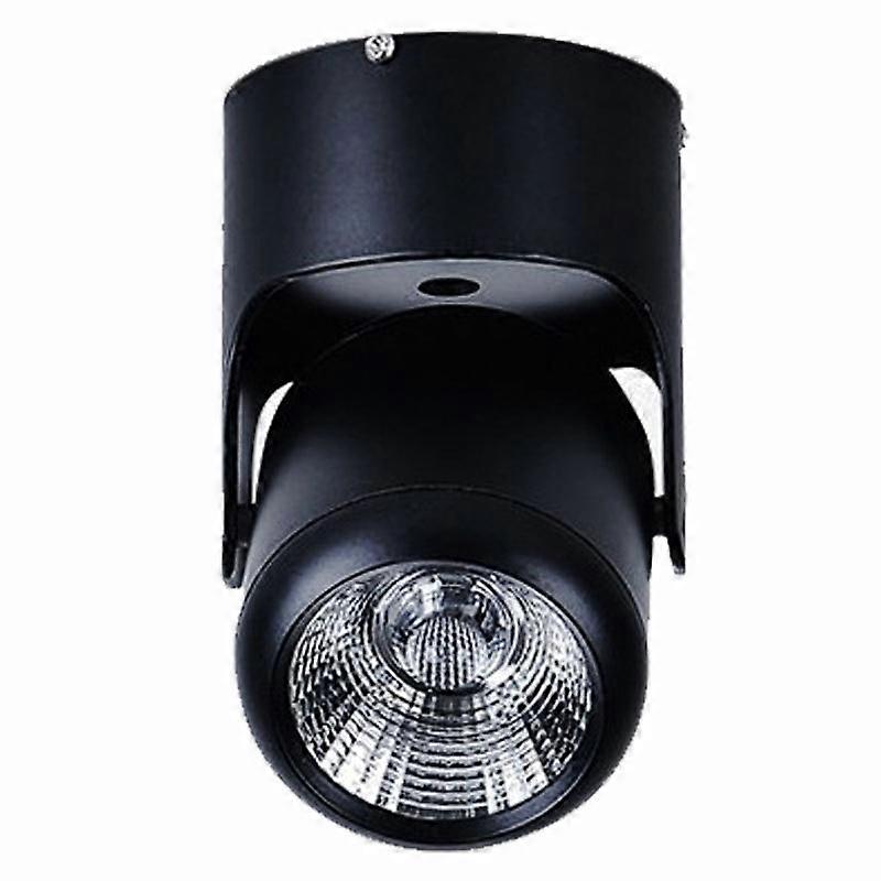 Black Indoor Spotlight, White LED Ceiling Spotlight Adjustable Ceiling Spotlight (Warm White Light)
