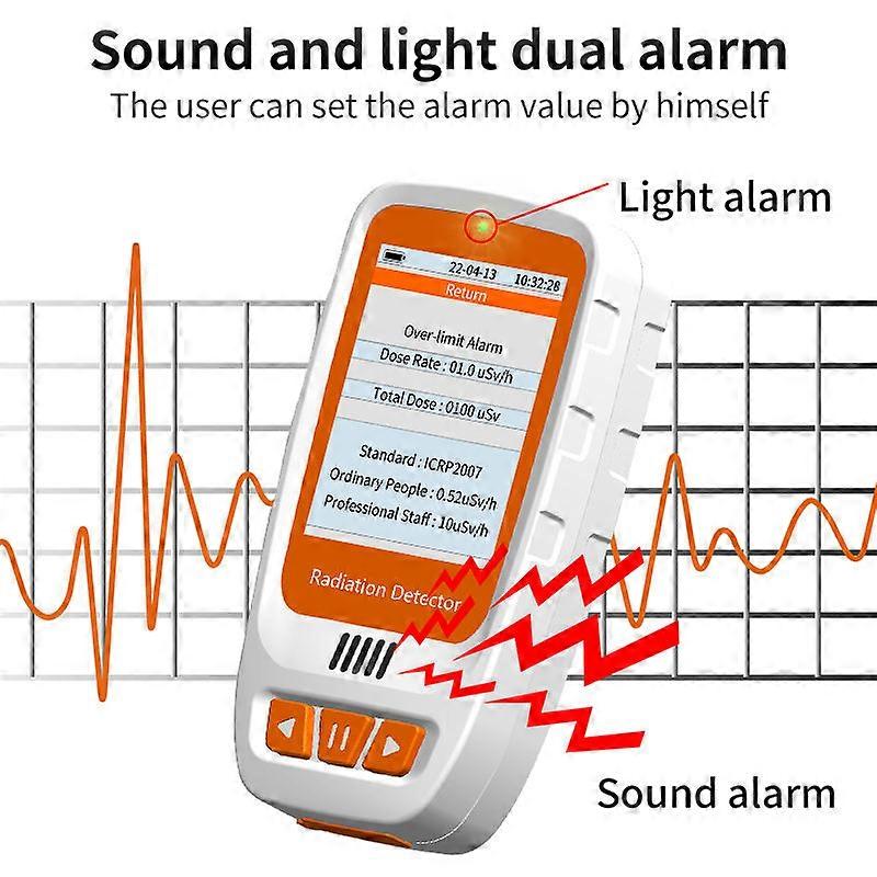 Geiger counter nuclear radiation detector with LCD display sound and light alarm portable high-precision Y-ray personal