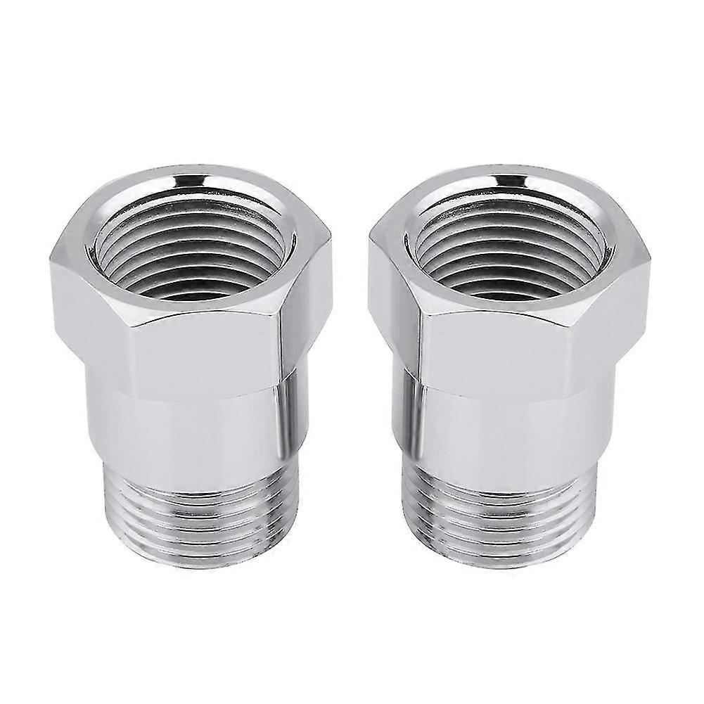 2pcs 32mm M18*1.5 O2 Oxygen Sensor Extender Extension Spacer Bungs Adapter Silver