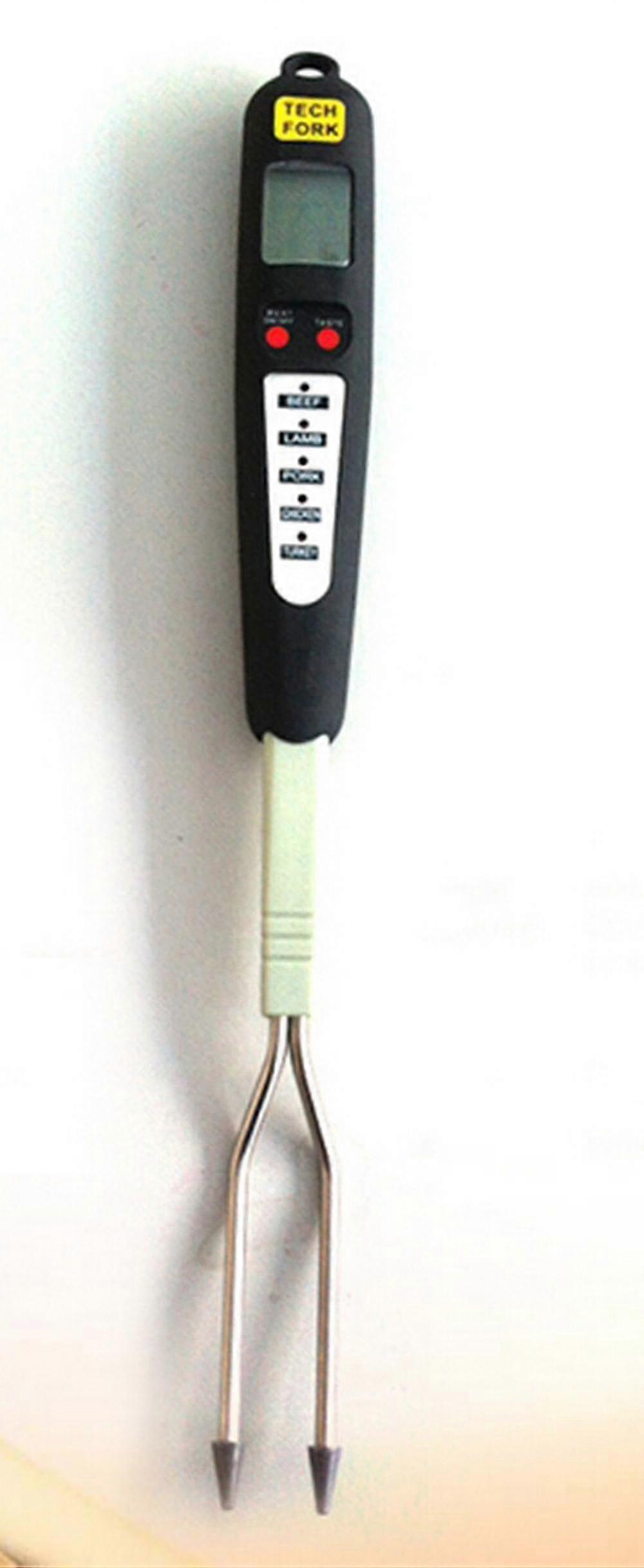 Beef Chicken Turkey Pork Fish Meat Thermometer Fork Lcd Screen 5 Inch Long