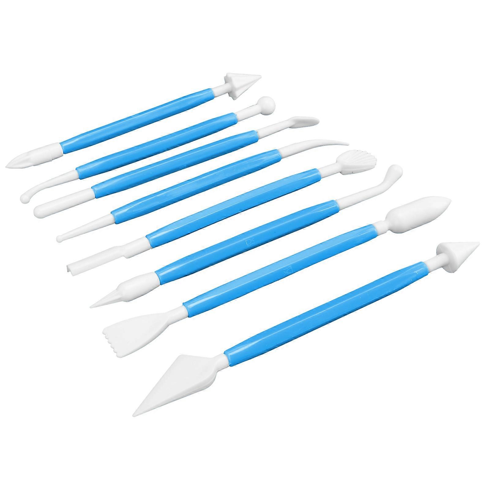 Cake Decorating Tool Set 8Pcs Engraving Pen DIY Fondant Supplies Blue