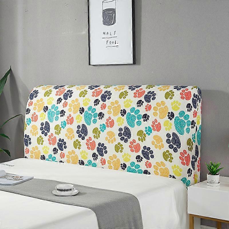 Headboard CoverYellow, Colorful Pattern Painted Headboard Cover, Dustproof Stretch Headboard Protective Cover, for Bedroom, Upholstered Headboards Dec