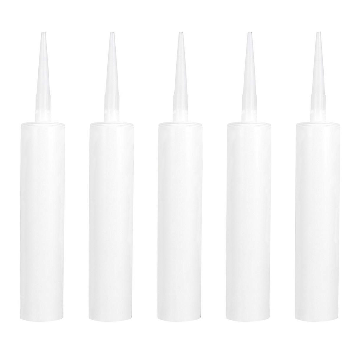 5 Pcs Household Sealant White Caulk Container Empty Caulk Tube Set Caulk Dispenser Tube Refillable Sealant Caulking Tubes